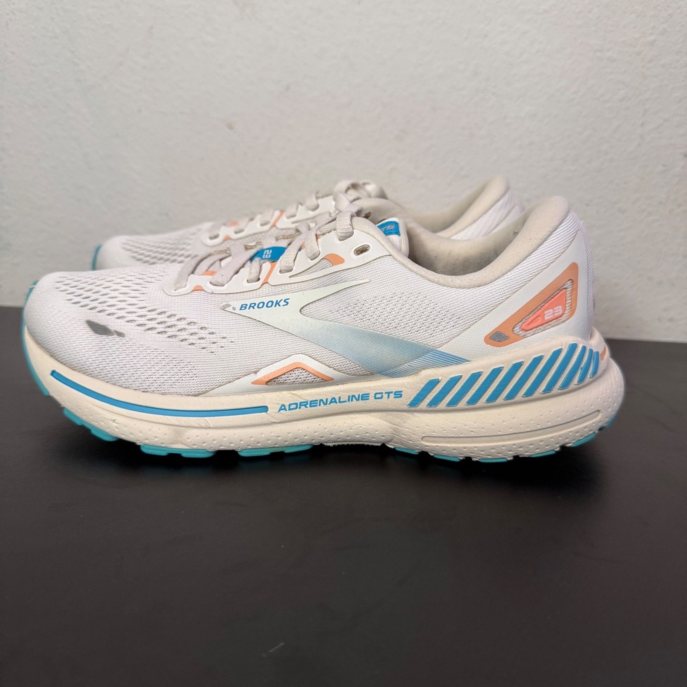 Brooks Adrenaline GTS 23 Running Shoes Womens 8  Sneakers Teal Blue No Insoles